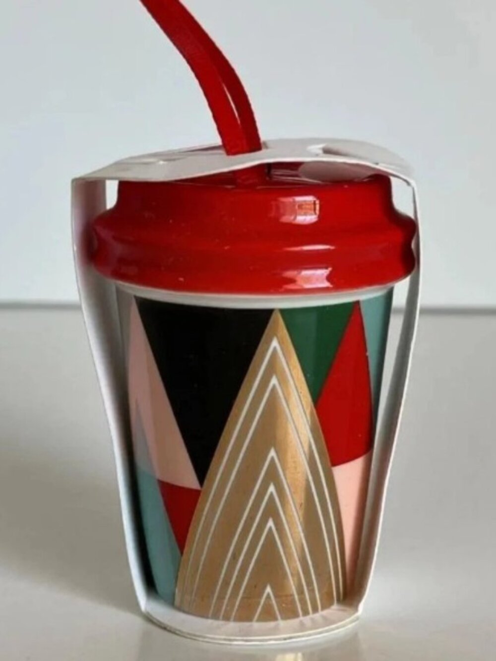 Starbucks Modern Trees To-Go Cup Christmas Ornament 2017 NWT Holiday Coffee Cup